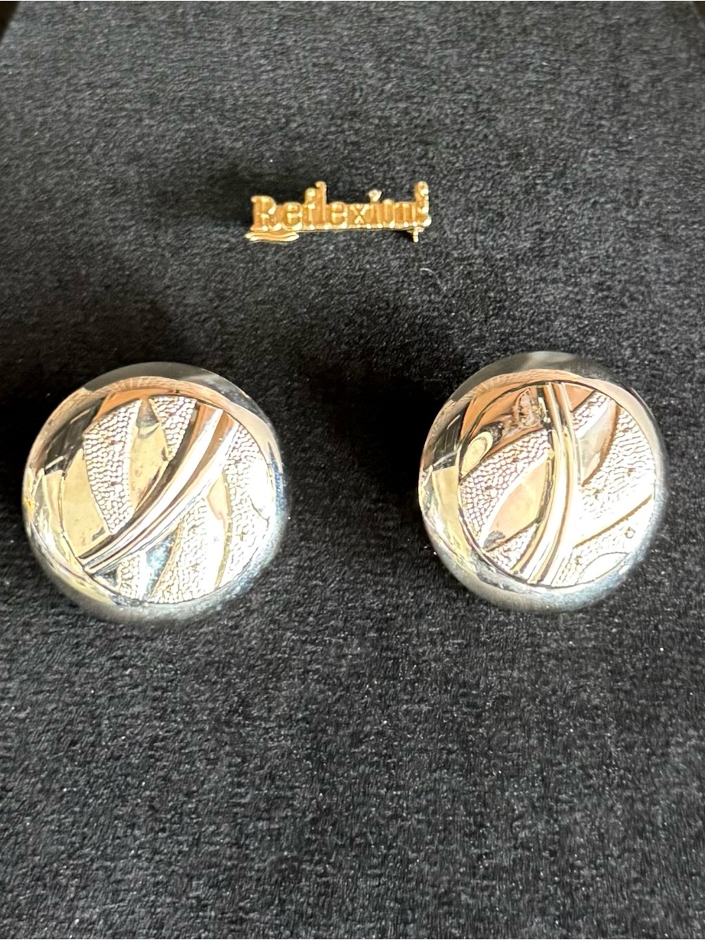 Vintage “Reflexions” Modernist Silver Tone Clip-On Earrings🌹